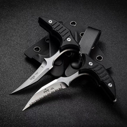 MicroTech Double Bee Shape Push Dagger - Serrated Blade