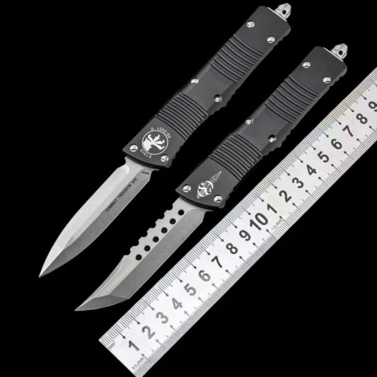 Microtech Black Handle Dragon OTF Knife
