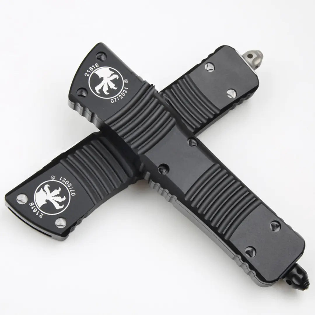 Microtech Black Handle Dragon OTF Knife
