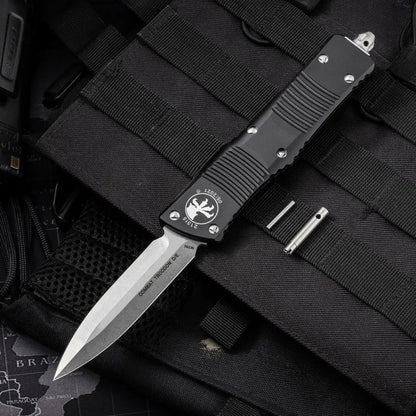 Microtech Black Handle Dragon OTF Knife