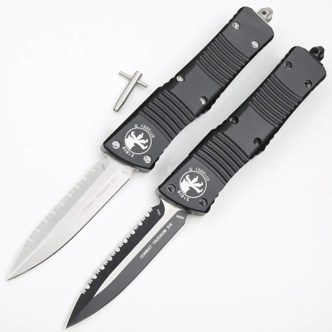 Microtech Black Handle Dragon OTF Knife