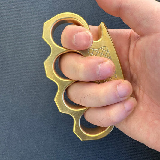 Heavy Duty Brass Knuckle – Solid Steel, Large & Impactful