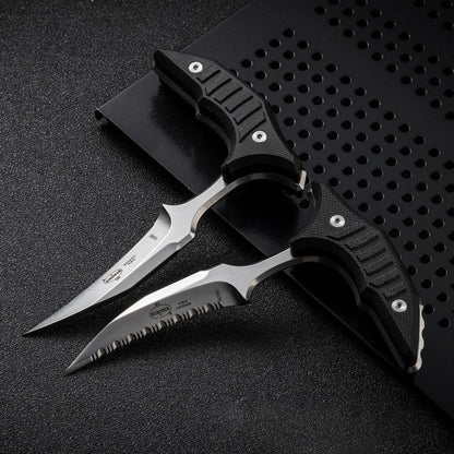 MicroTech Double Bee Shape Push Dagger - Serrated Blade