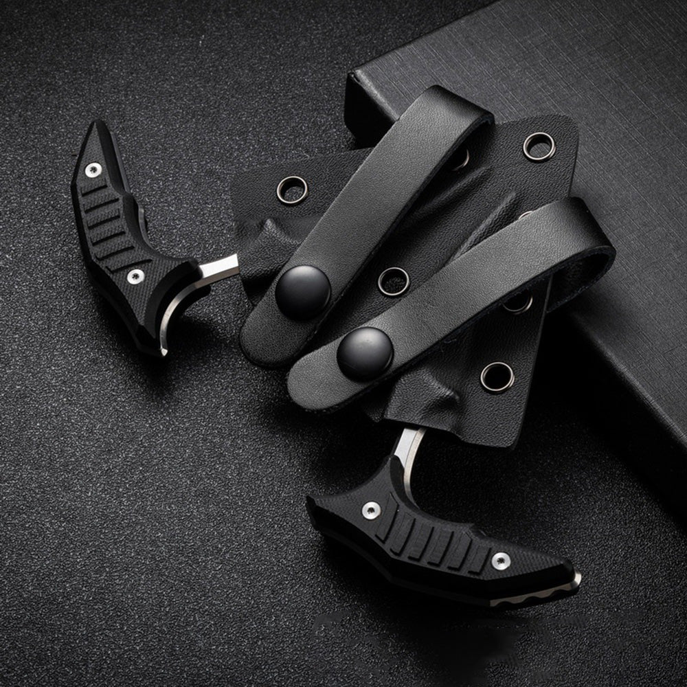 MicroTech Double Bee Shape Push Dagger - Serrated Blade