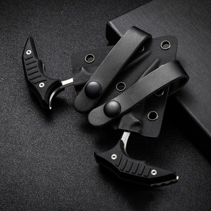 MicroTech Double Bee Shape Push Dagger - Serrated Blade
