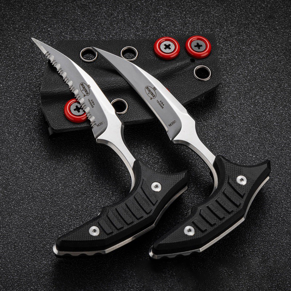 MicroTech Double Bee Shape Push Dagger - Serrated Blade