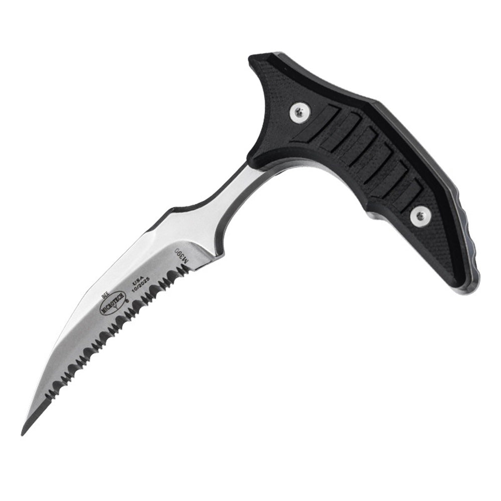 MicroTech Double Bee Shape Push Dagger - Serrated Blade
