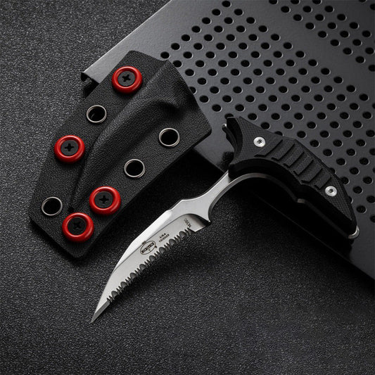 MicroTech Double Bee Shape Push Dagger - Serrated Blade