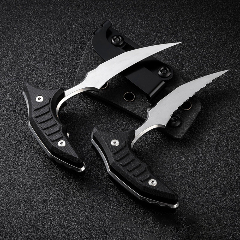 MicroTech Double Bee Shape Push Dagger - Serrated Blade