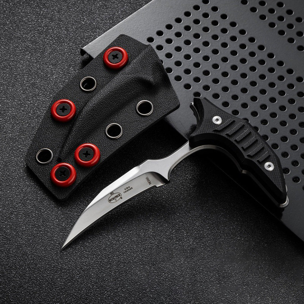 MicroTech Double Bee Shape Push Dagger - Serrated Blade