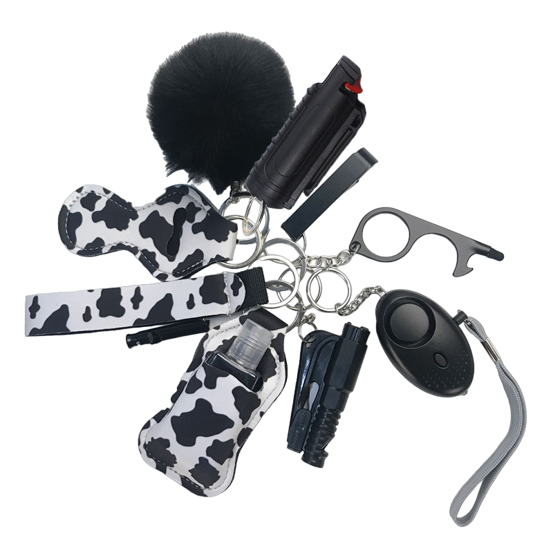 Pepper Spray Blank-Labeled Mace 11-Piece Safety Keychain Set