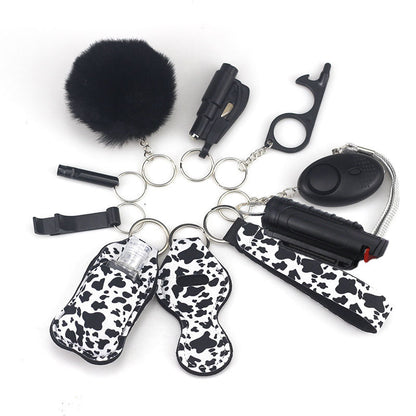 Pepper Spray Blank-Labeled Mace 11-Piece Safety Keychain Set