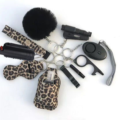 Pepper Spray Blank-Labeled Mace 11-Piece Safety Keychain Set
