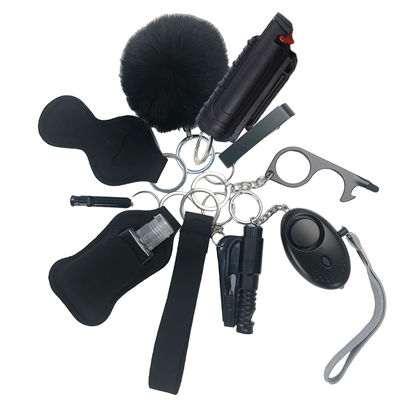 Pepper Spray Blank-Labeled Mace 11-Piece Safety Keychain Set