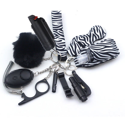 Pepper Spray Blank-Labeled Mace 11-Piece Safety Keychain Set