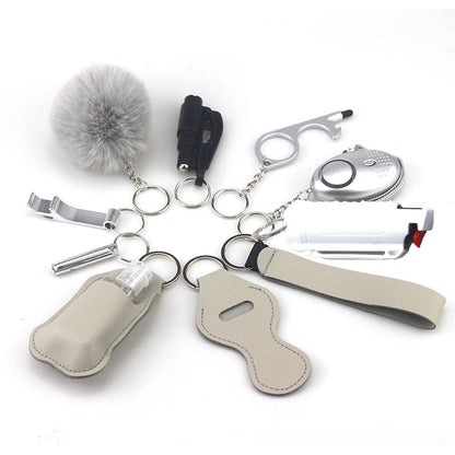 Pepper Spray Blank-Labeled Mace 11-Piece Safety Keychain Set