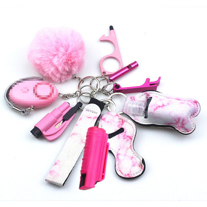 Pepper Spray Blank-Labeled Mace 11-Piece Safety Keychain Set
