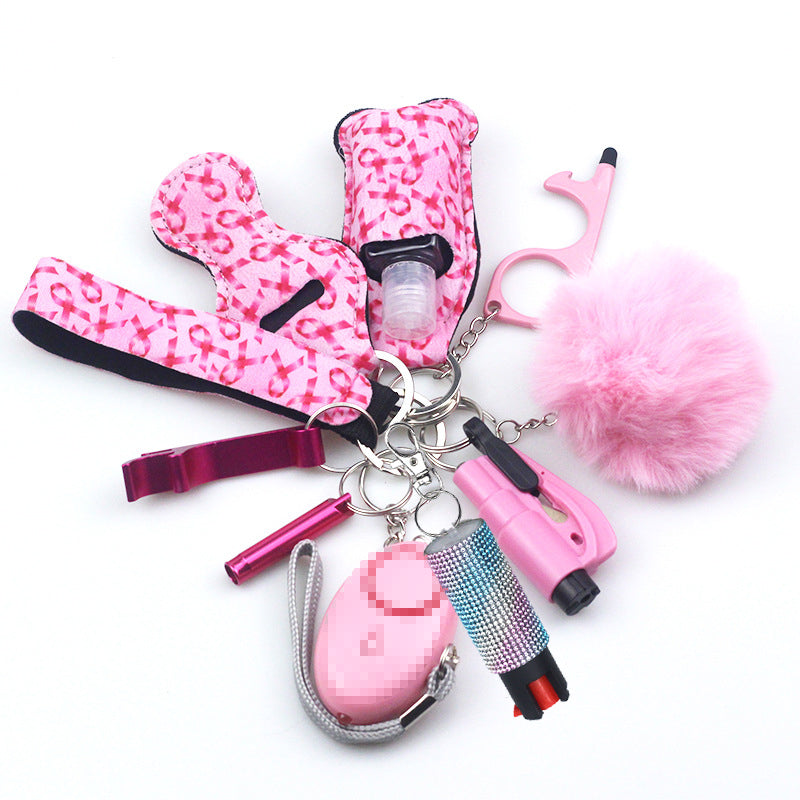 Pepper Spray Bling-Jeweled Mace 11-Piece Safety Keychain Set