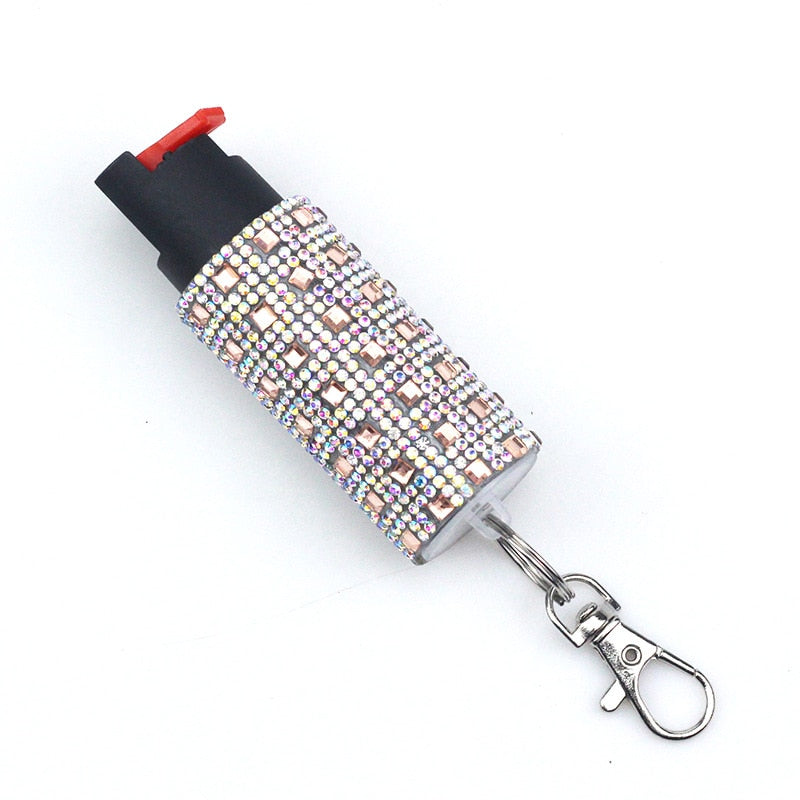 Bling-Jeweled Pepper Spray Self Defense Keychain