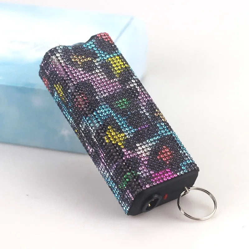 Bling-Jeweled Stun Gun Electroshocker Self Defense Keychain