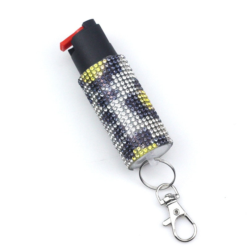 Bling-Jeweled Pepper Spray Self Defense Keychain