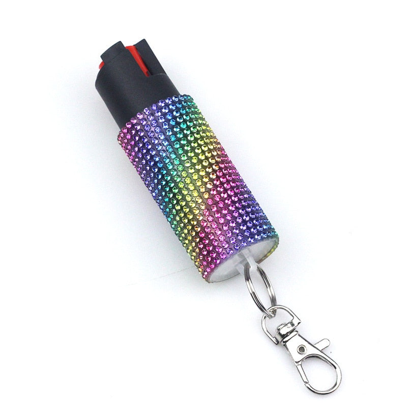 Bling-Jeweled Pepper Spray Self Defense Keychain