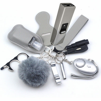 Stun Gun Mini Electroshocker 11-Piece Self Defense Keychain Set