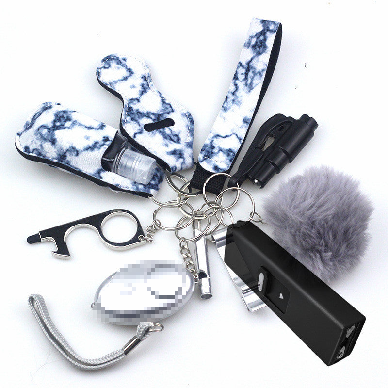 Stun Gun Mini Electroshocker 11-Piece Self Defense Keychain Set