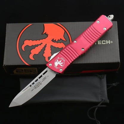 Microtech Red Handle Dragon OTF Knife