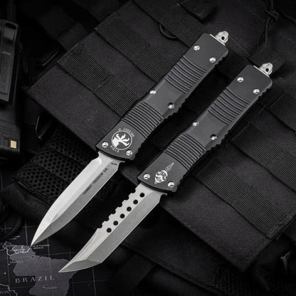 Microtech Black Handle Dragon OTF Knife