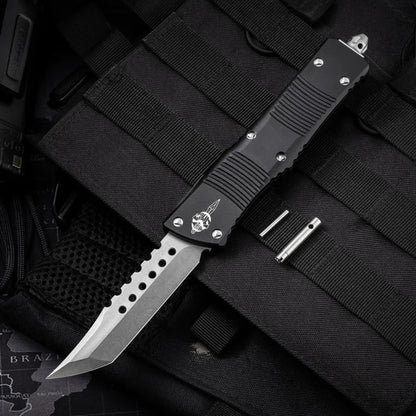 Microtech Black Handle Dragon OTF Knife